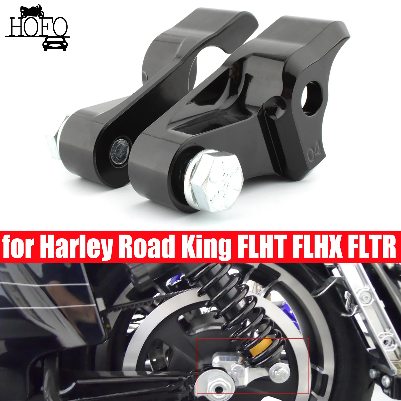 

Motorcycle Rear Shock Absorption Lowering Kit Down 1 Inch for Harley Road King FLHT FLHX FLTR