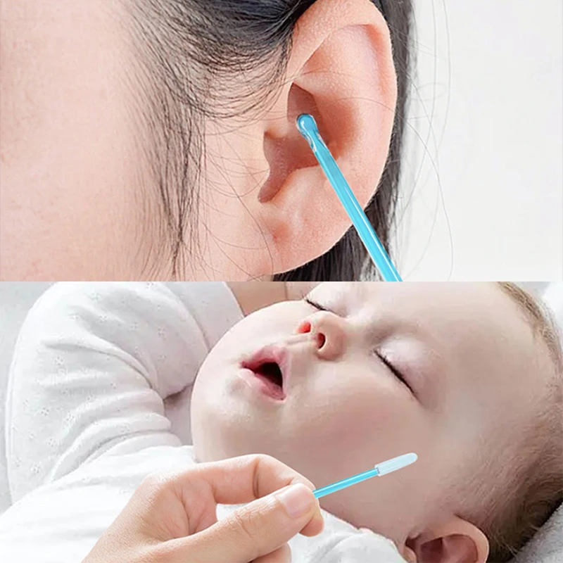 24Pcs/Bag Reusable Adhesive Earpick Ear Care Disposable EarWax Remover Sticky Ear Pick For Kids Olders Adult Ear Cleaner
