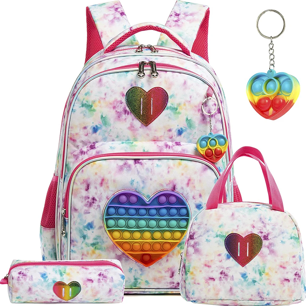 

School Bags16" Bags for Girls Set Bag 3 In 1 Kids Bags for Girls Kawaii Backpack Waterproof Children School Bags for Girl