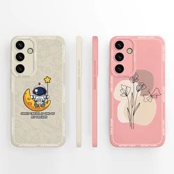 For Samsung Galaxy S24 Plus Ultra Case Elegant Rose Soft Liquid Silicone Full Coverage Back Cover For Samsung S 24 Coque Funda