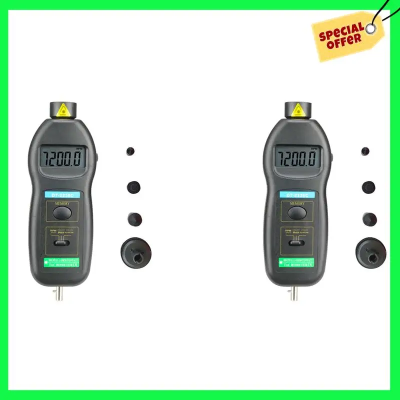 

LBER 2X DT2236C Speed Detector Meter Laser Tachometer DT 2236C LED Digital Optical Contact Tachometer Detector Meter