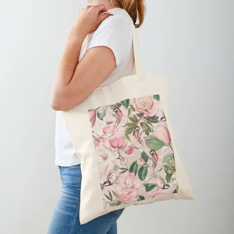 

UtART - Vintage Peonies Spring Flower Botanical Garden Pattern Pink Sepia Nightgarden Tote Bag Lady bag Customizable tote bag