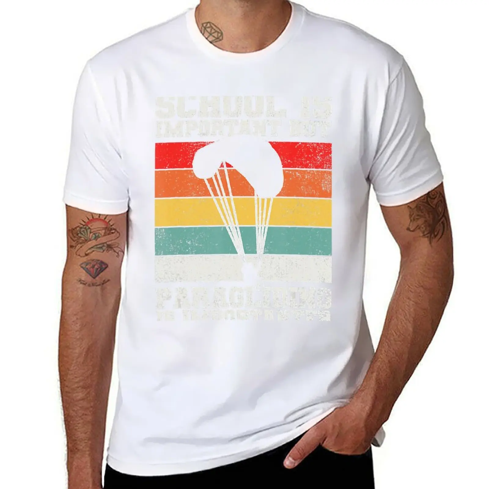 

School Is Important But Paragliding Is Importanter T-Shirt man t shirts for men casual t shirt man designer T-Shirt