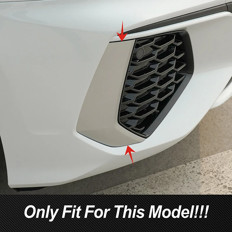 For Audi A3 8Y 2021-2022 Exterior Front Foglight Frame Decoration Rear Tail Lamp Cover Sticker Trim Carbon Texture Car Accessory