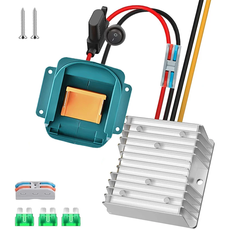 

Преобразователь напряжения 18В в 12В для аккумуляторов Makita 18V LXT, адаптер питания для инструментов, DC 12В 20А 240Вт, понижающий преобразователь-регулятор