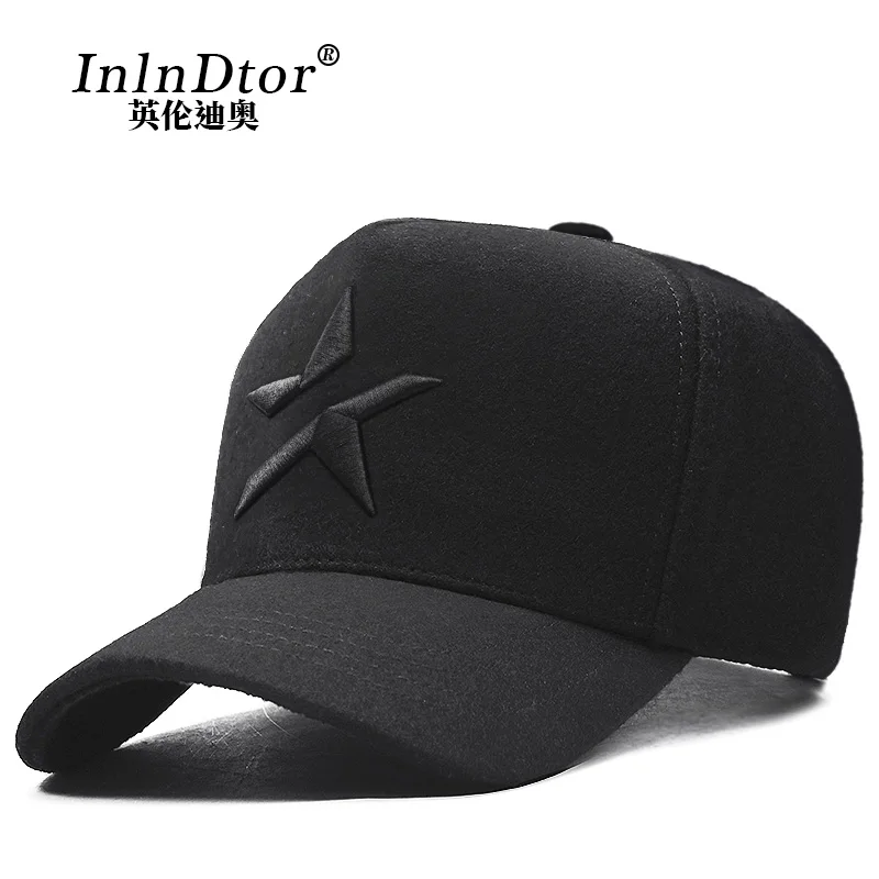 New men\'s winter 2023 high top Korean face small baseball cap with velvet and thick truck for truck driver