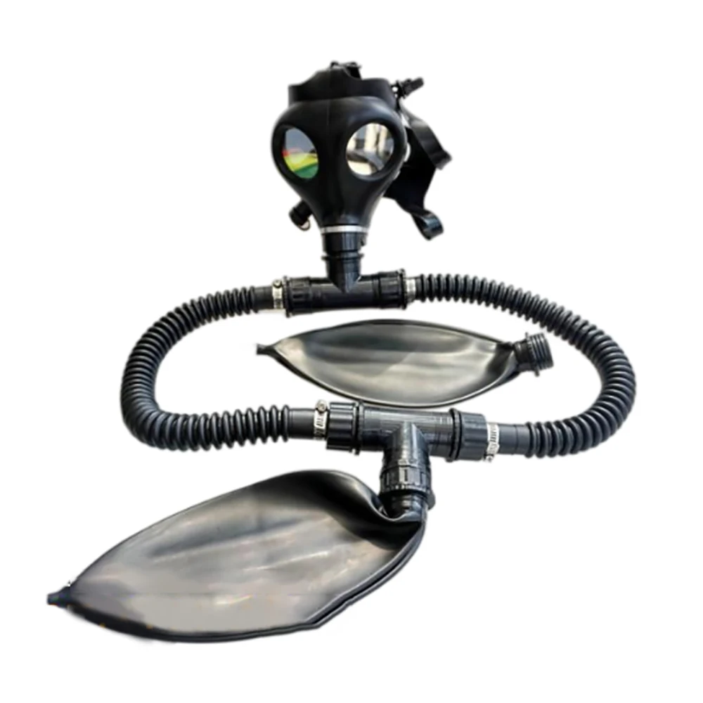 

(DM1119)Top quality latex rubber Full head mask combo set fetish hood accessory fetish wear