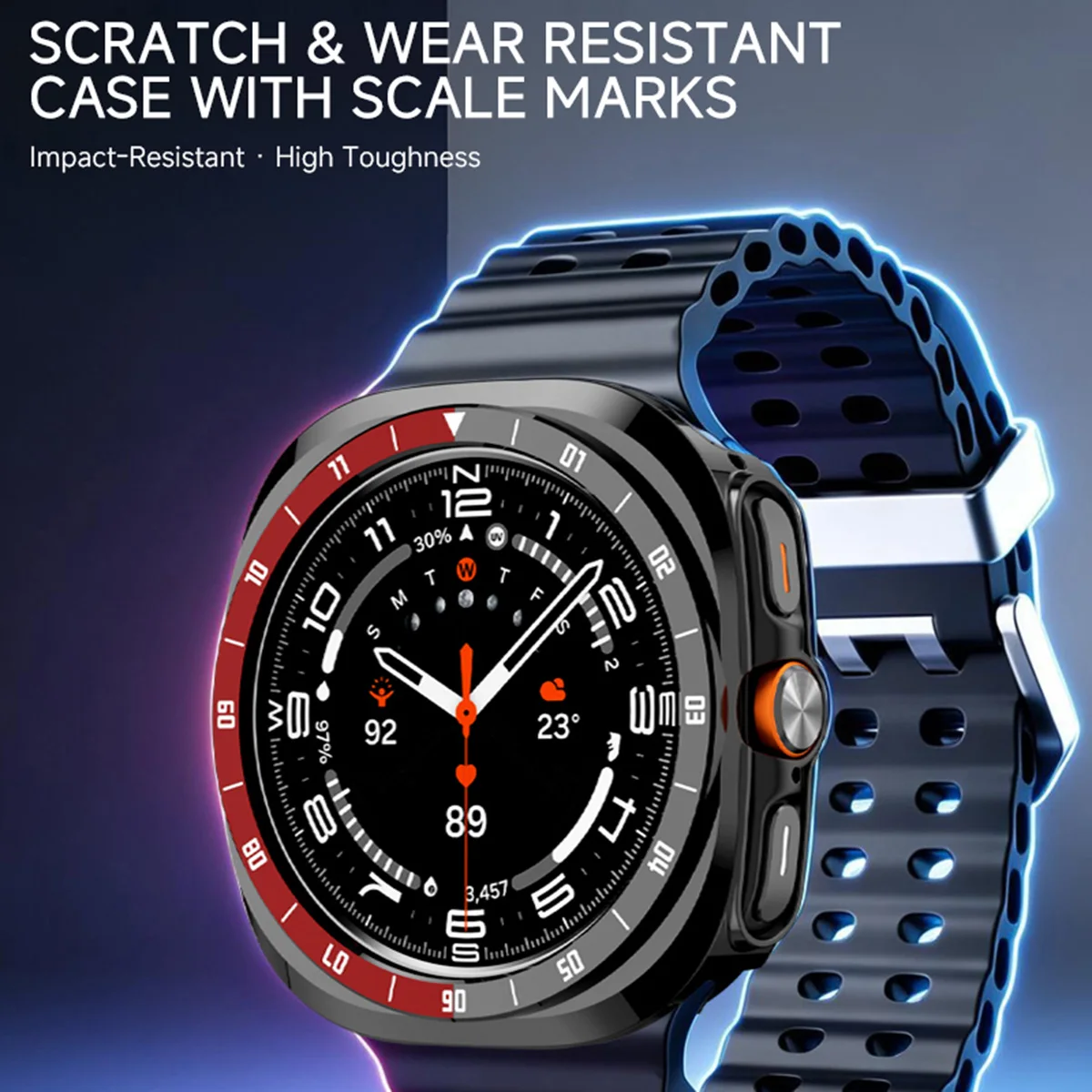 Protective Cover for Samsung Galaxy Watch Ultra 2 (2026) with Time Scale Case Hollow Protector for Galaxy 9 Ultra Hard PC Bumper
