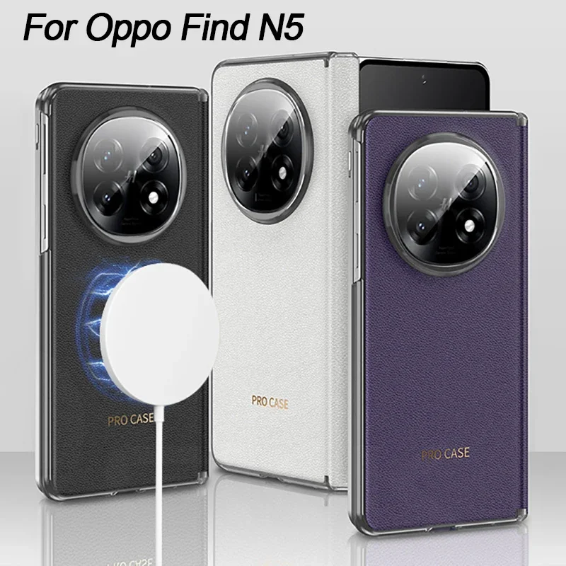

Оригинальный чехол RICKE для Oppo Find N5, кожаный чехол с магнитным шарниром для Magsafe, жесткий чехол с беспроводной зарядкой для Oppo Find N5, чехол