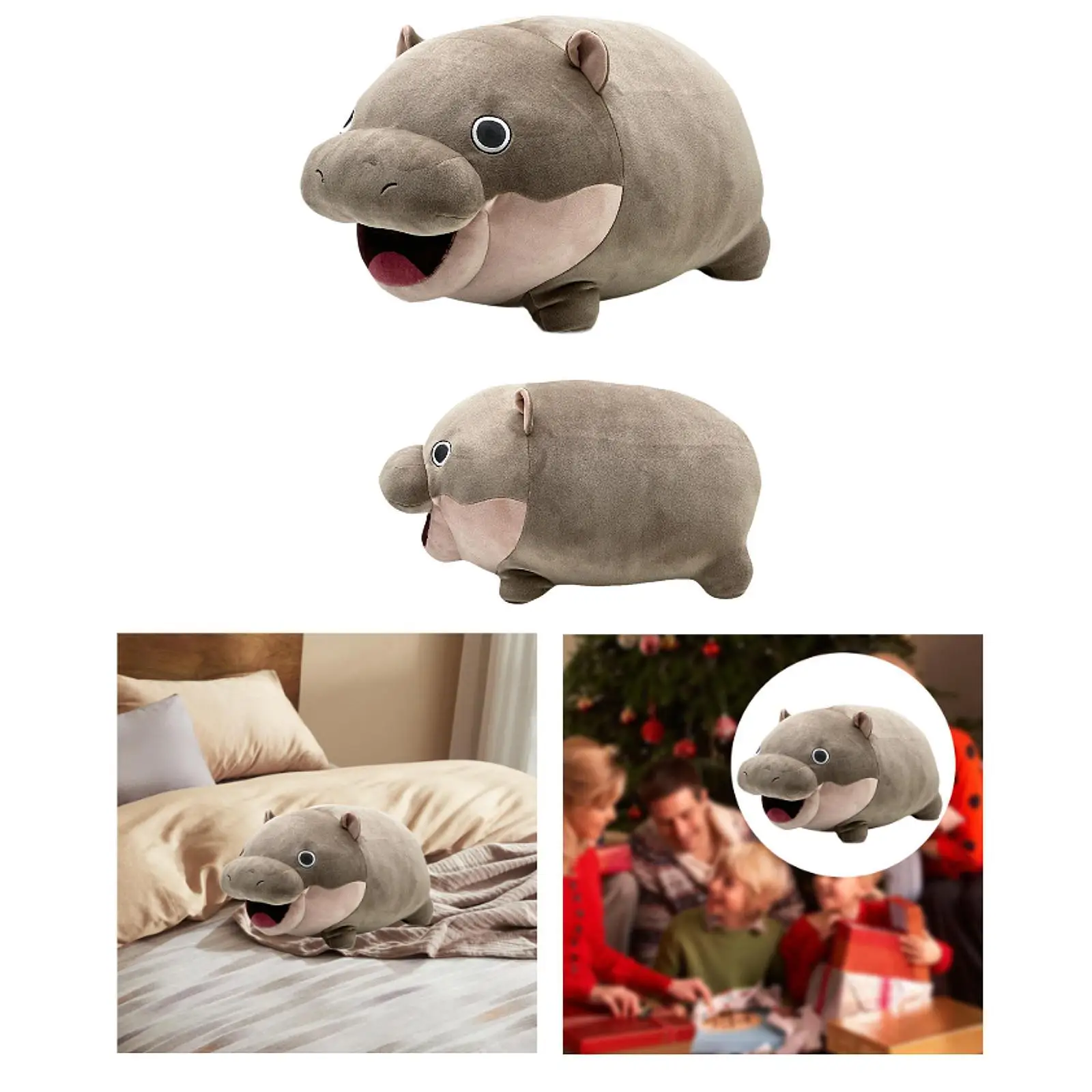 Hippo Plush Doll Bedroom Decoration Home Decor Realistic Lovely Hugging Toy Sofa Ornaments for Adults Boys Girls Baby Children