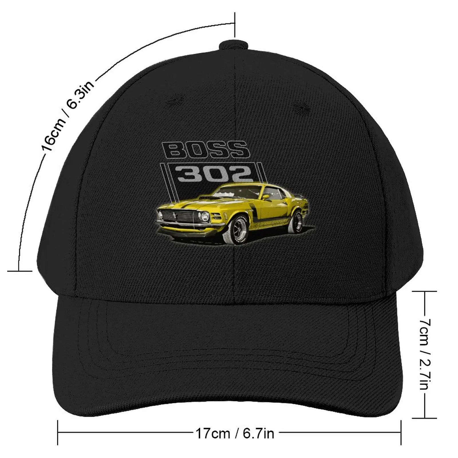 Boss 302 Mustang '70 yellow Baseball Cap Luxury Brand Streetwear cute Hat Baseball Cap Female Men's