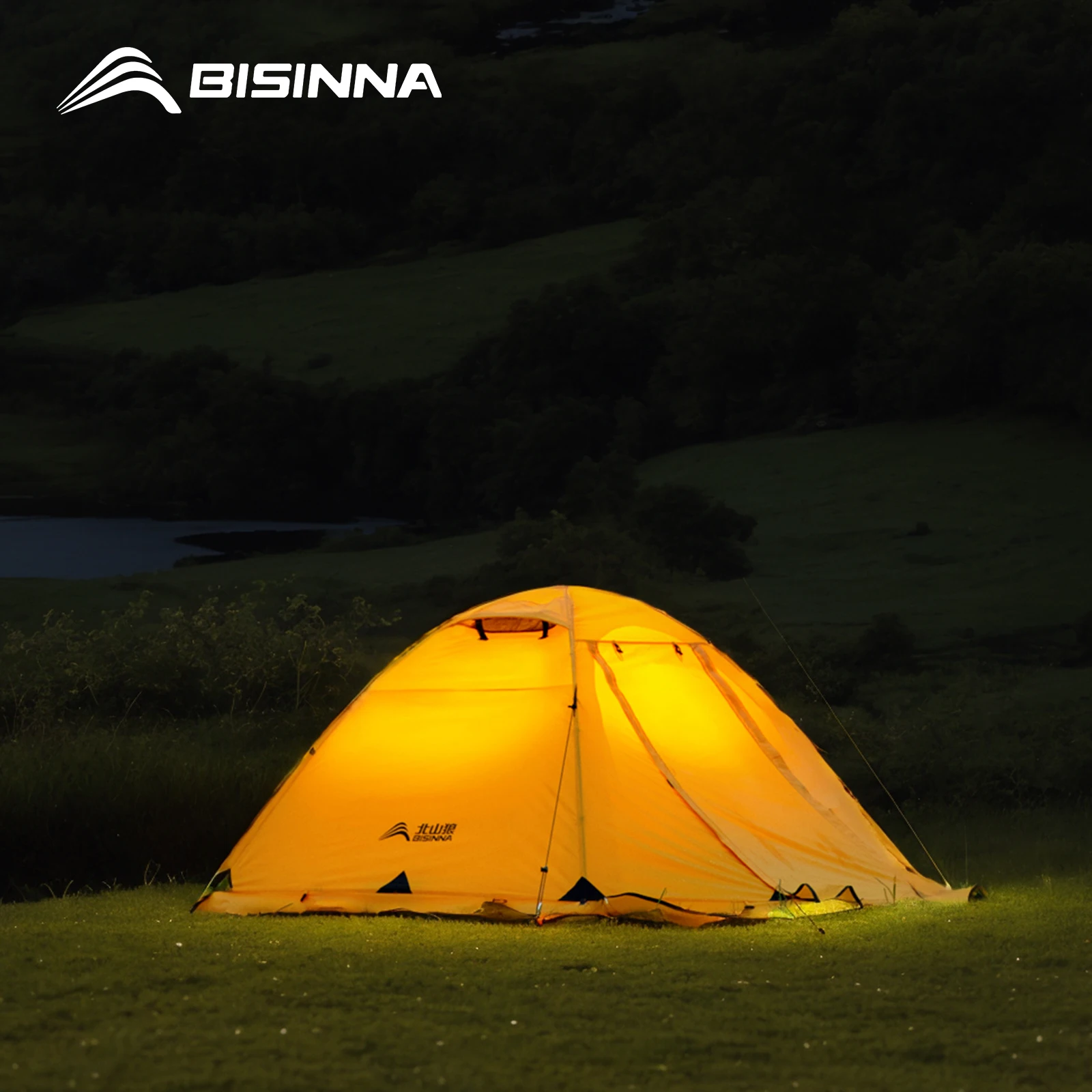 

BISINNA 4 Season Camping Tent With Snow Skirt 2 Person Double Layer Aluminum Pole Tent for Outdoor Backpack Picnic Hiking