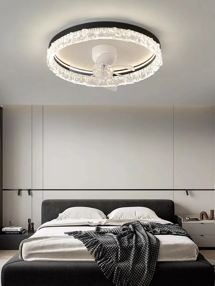 Bedroom Oscillating Head Fan Ceiling Light Modern Minimalist Designer Creative Eye Protection Master Bedroom Electric Fan Lighti