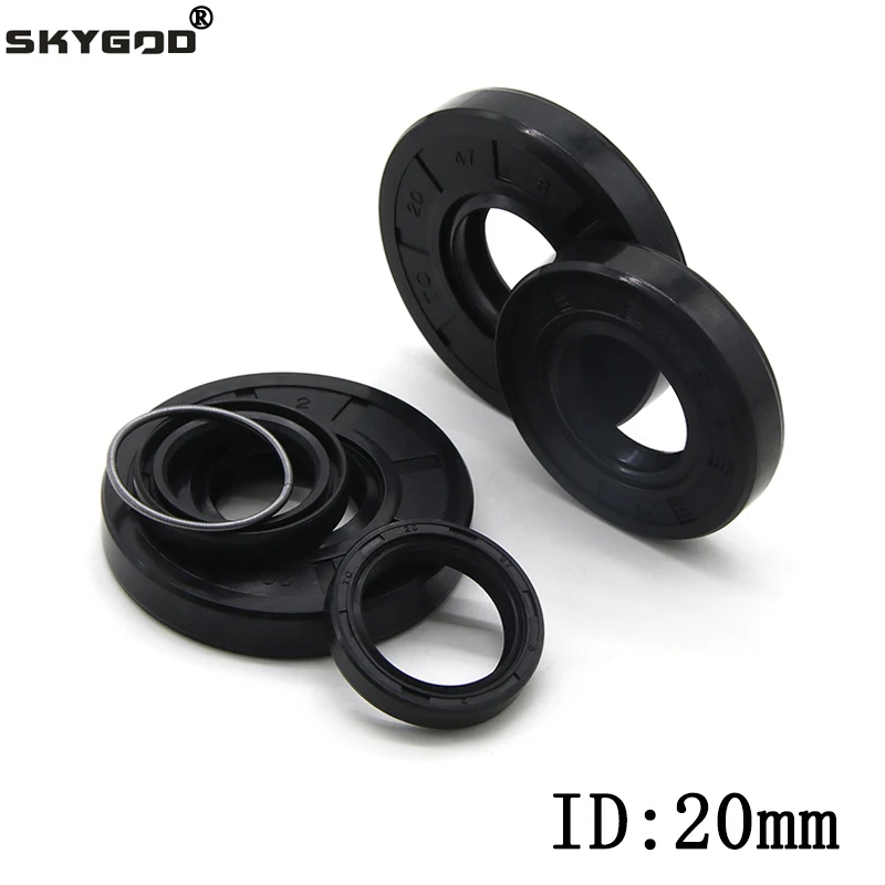 ID 20mm NBR Oil Seal TC-20*27/28/30/32/34/35/37/38/40/42/45/47/50/52*5/6/7/8/10/12 Nitrile Rubber Double Lip Oil Seals