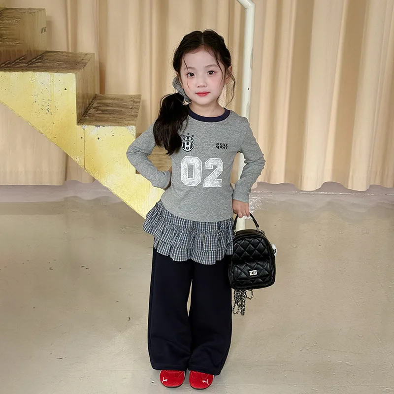 Korean Edition Bow Tie Bag Hip Fold Skirt Checkered Butt Curtain Stacked Short Skirt Minimalist Style 2025 New Fashion Girls'