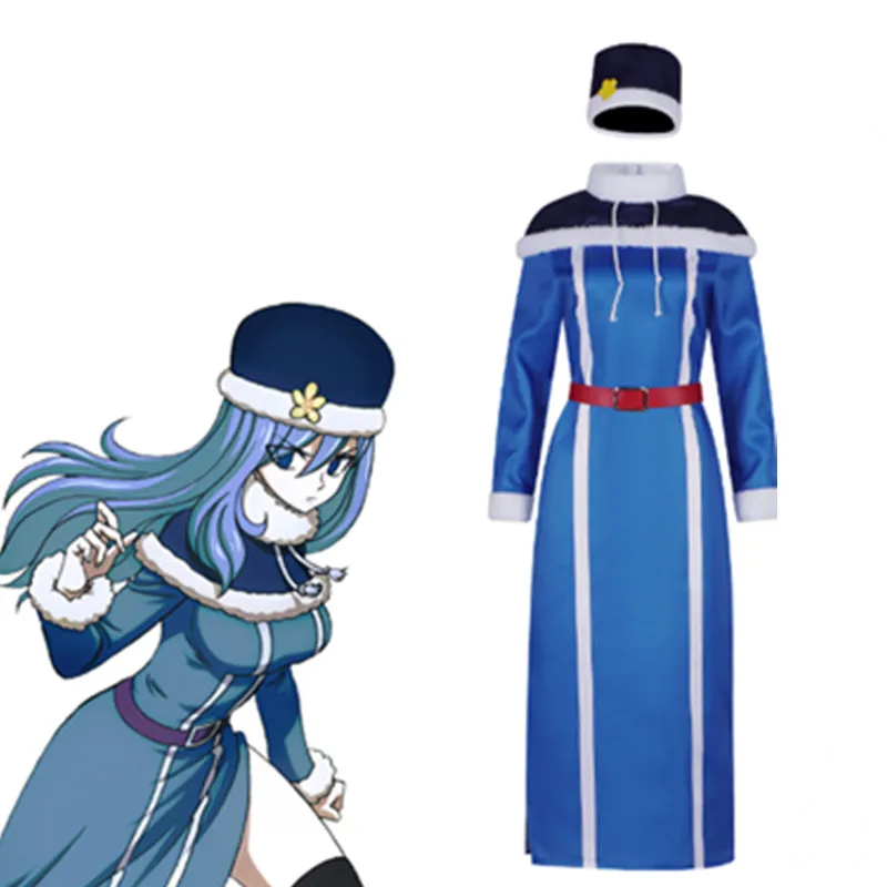 Anime Juvia Lockser Cosplay Costume Sorcerer Ameonna Long Dress