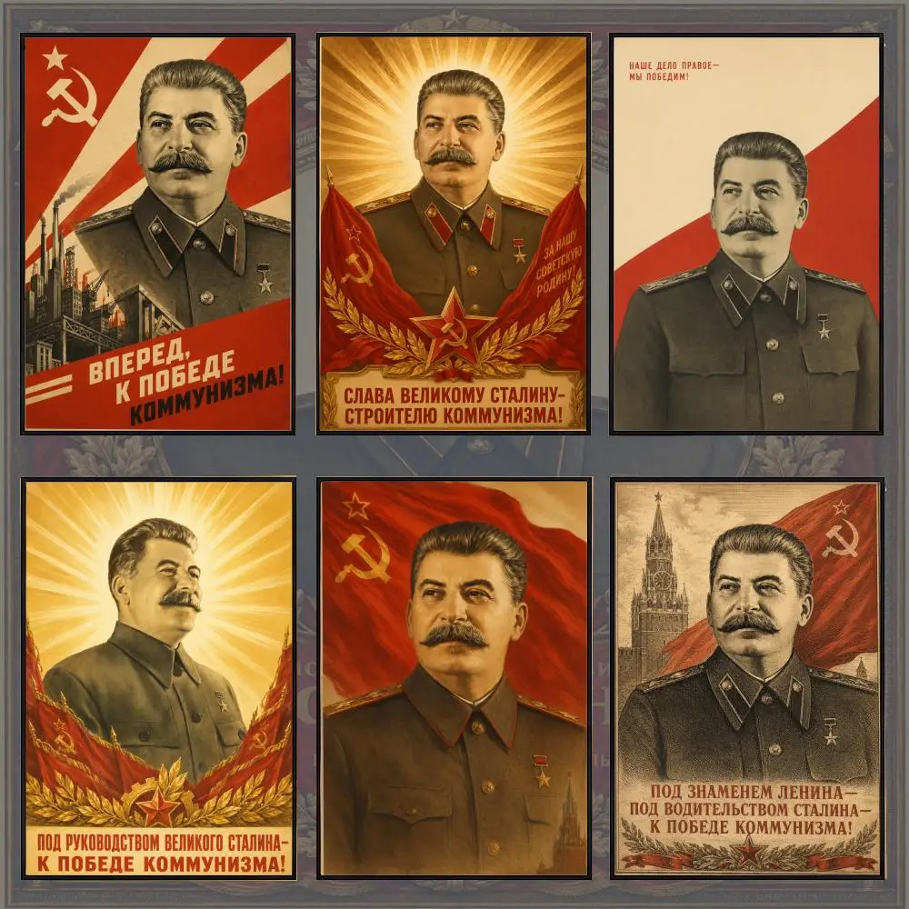 J-Joseph S-Stalin leader Poster PP Self Adhesive Decorative Poster Waterproof Waterproof for Apartment Bedroom