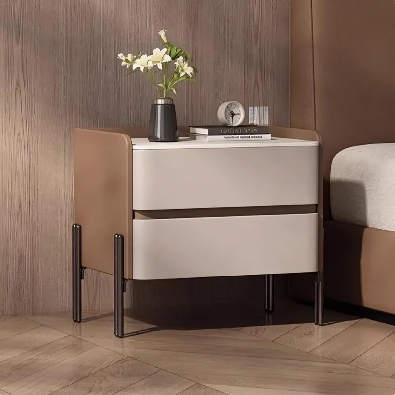2025 new solid wood bedside table light luxury high-end home bedroom small bedside storage cabinet