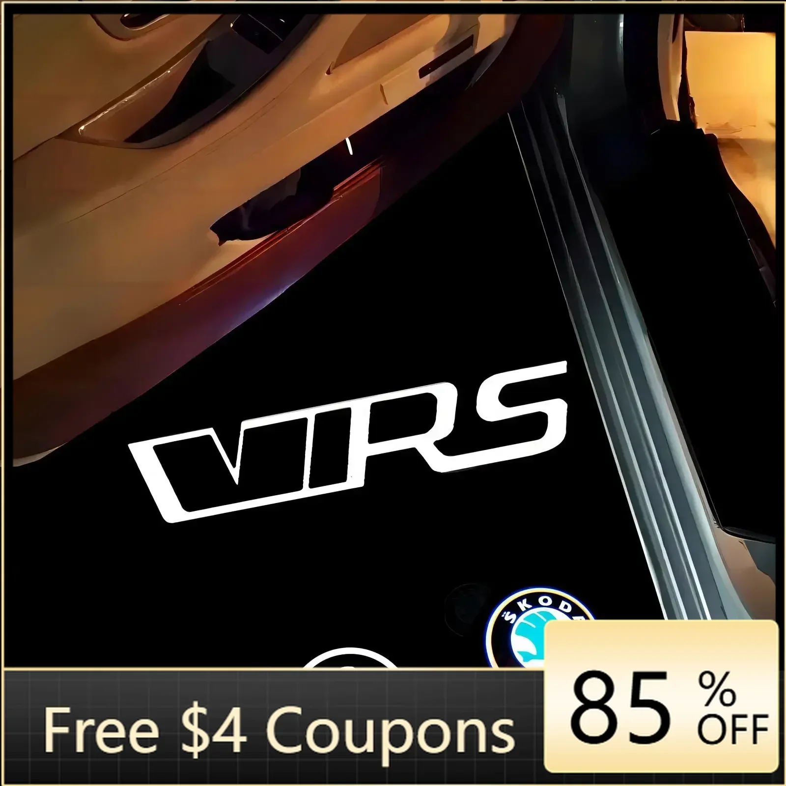 

For Skoda 2X LED For Skoda VRS Superb 2 MK2 Superb 3 2006 -2020 VRS Car Door Ghost Shadow Light logo Lamp Projector Decoration A