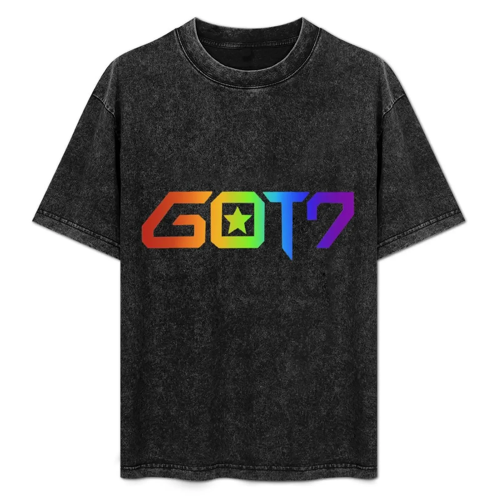 

Got7 Rainbow Logo T-Shirt plus size clothes new edition T-shirts oversize Short sleeve tee Men's cotton t-shirt
