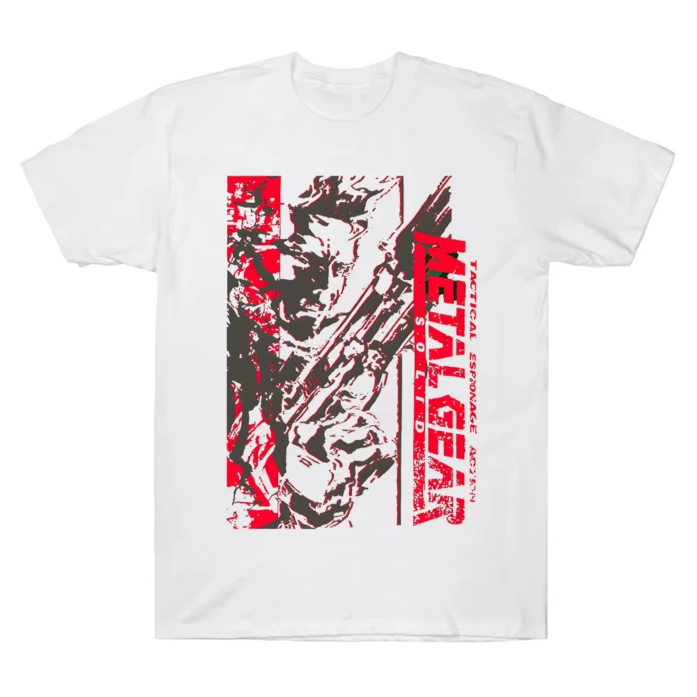 Metal Gear Solid T-shirt Streetwear Trendy Cotton Oversized Unisex Fashion Vintage Hip Hop Print T-shirts for Men Women Couples
