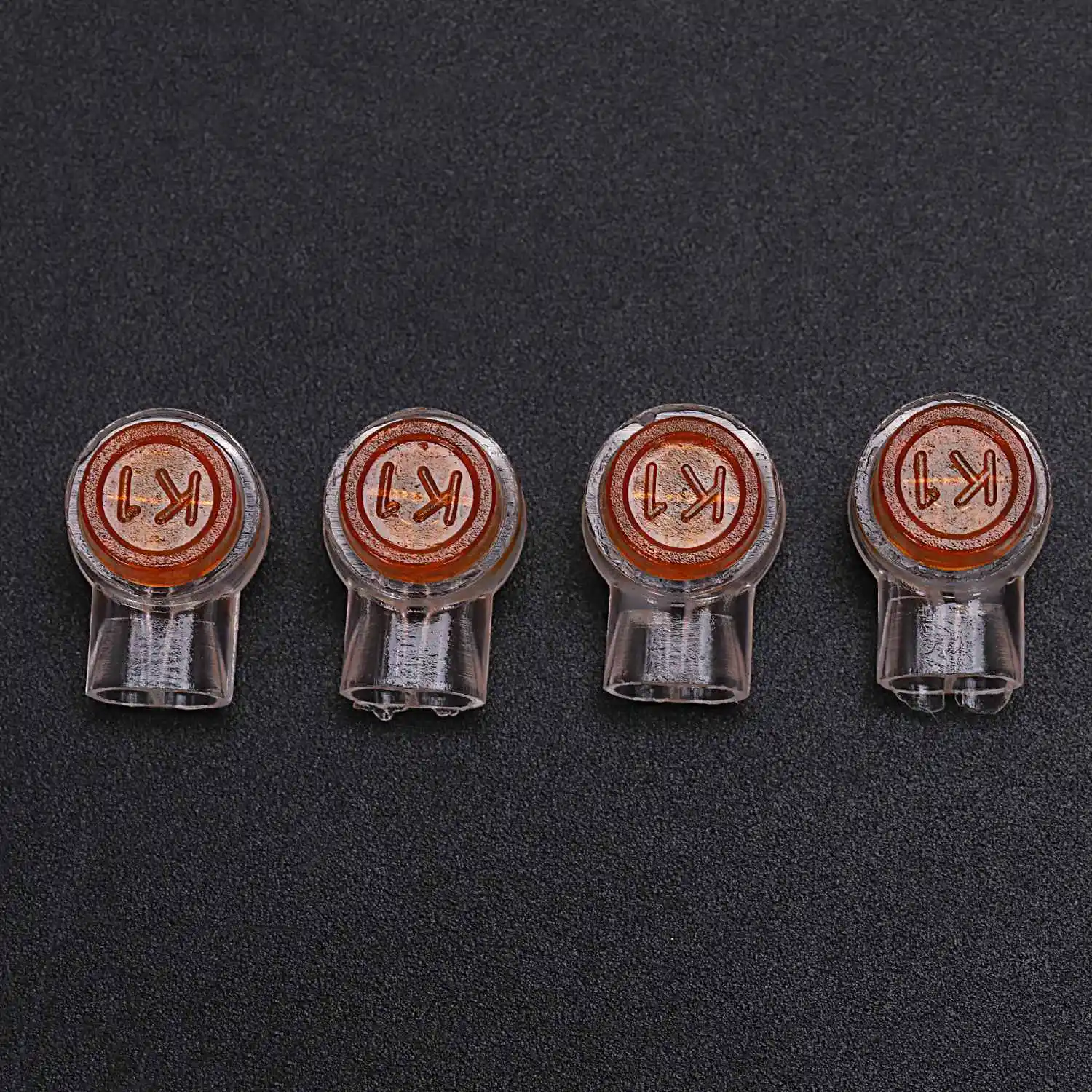 T27C 50 Pieces Yellow Button Gel Filled Phone Wire Butt Splice UY Connector 2 Port