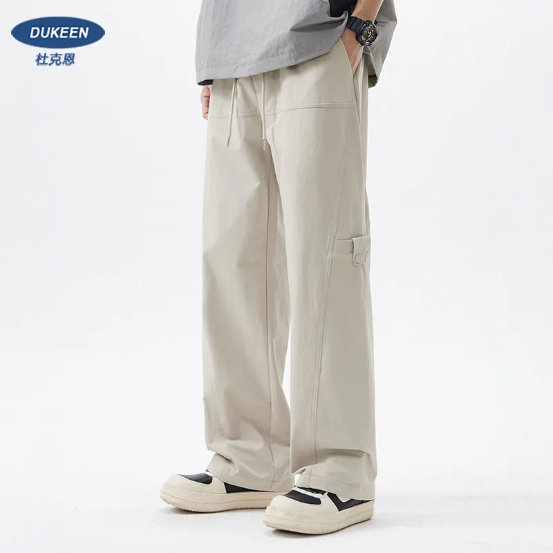

Мужские брюки-карго DUKEEN, плотные, прямого кроя, в американском рабочем стиле, свободные, в стиле парашютиста, повседневные, с широкими штанинами