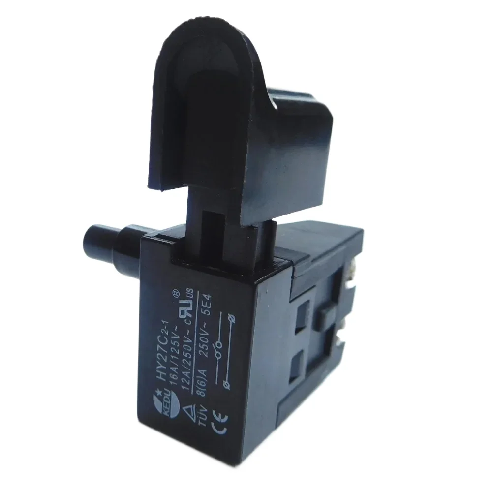 

KEDU HY27C2-1 16A/125V 12A/250V промышленный электрический замок на триггерном кнопочном переключателе для электроинструментов электрическая пила резак