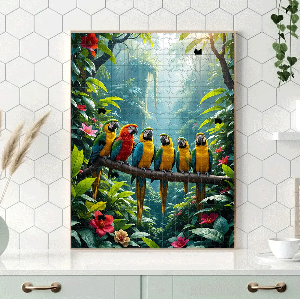Parrot 500pcs/1000pcs Puzzle Game Gift Home Interactive Game Puzzle DIY Home Decoration Brain Challenge High-Quality Family Fu