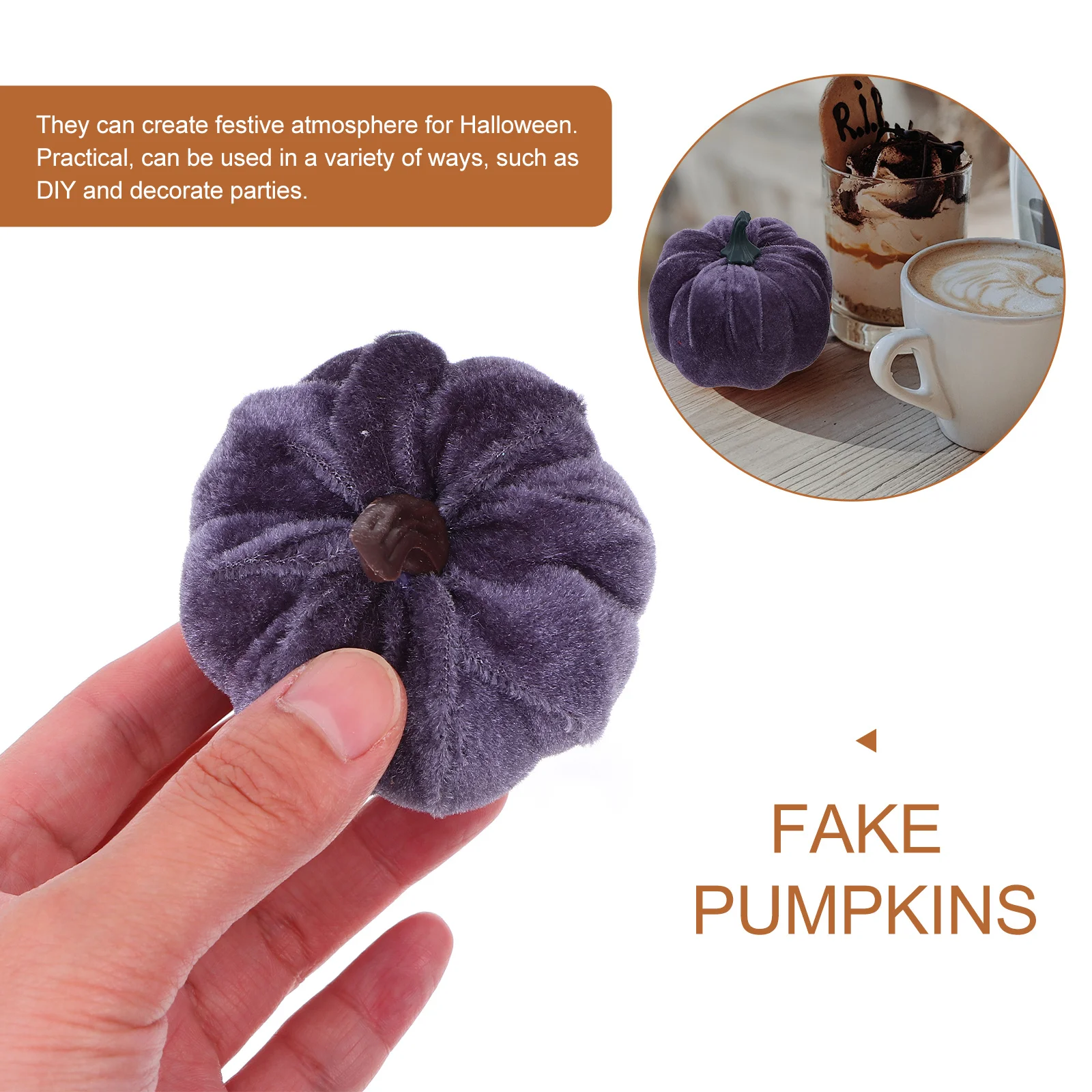 

5Pcs DIY Pumpkin Models Realistic Fake Pumpkins for Halloween Party Decoration Home Garden Wedding Photo Prop Weather-Resistant