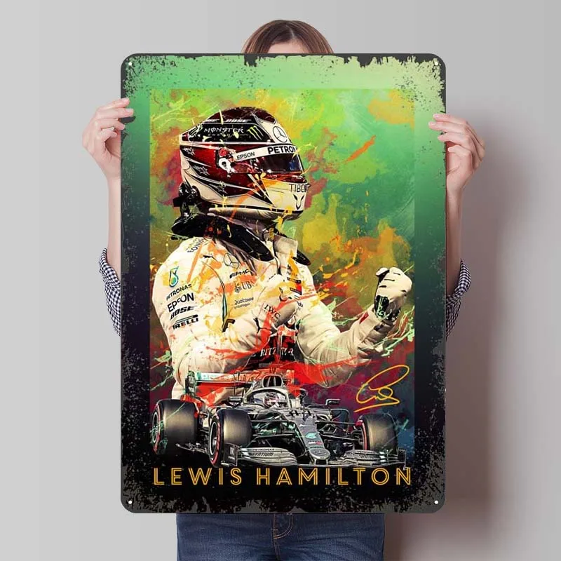 Lewis Hamilton Metal Poster F1 Sports Tinplate Sign House Decor Accessories for Home Decor Room Decoration Aesthetic Wand Deko