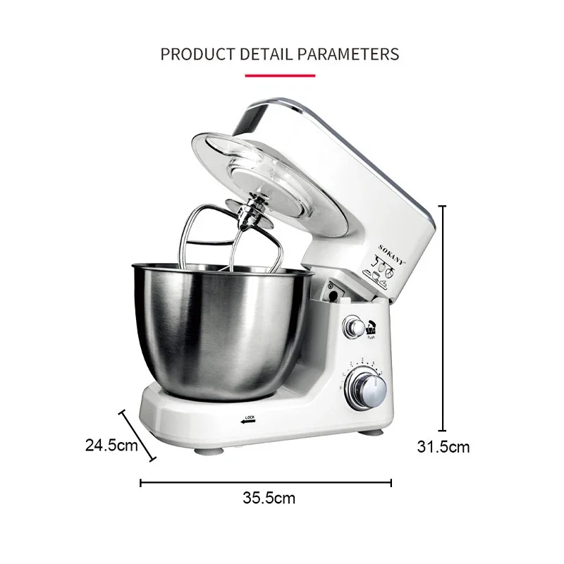 Multifunctional commercial chef machine, household kneading machine, 4L kneading machine, automatic cooking machine