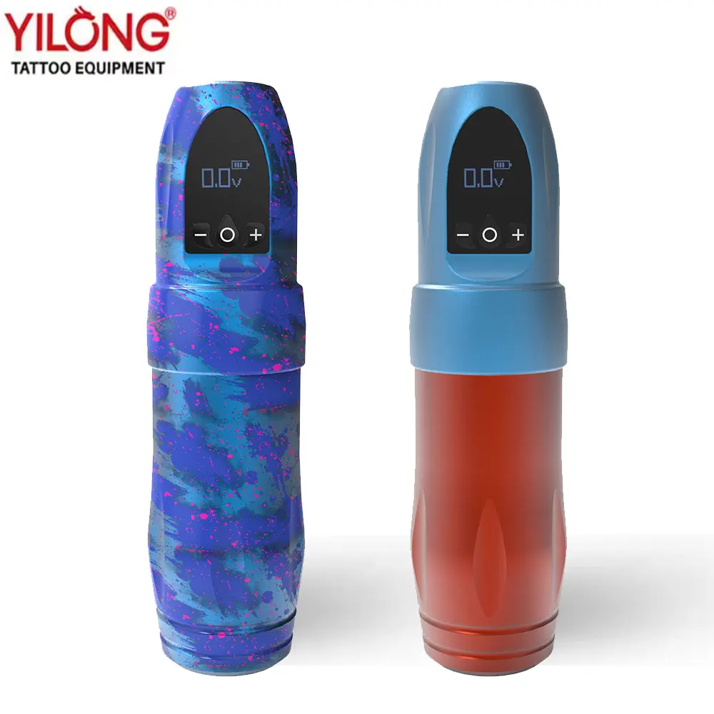 YILONG 1600mAh Wireless Tattoo Pen Brushless Motor Direct Drive Rotary Tattoo Gun with LED Display for Professional Body Art
