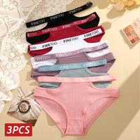 3PCS/Set Cotton Panties For Women Hollow Out Sexy Briefs Letter Straps Uderpants Female Underwear Girls Intimates Lingerie