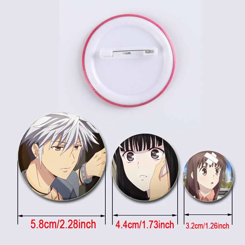 Anime Character Kyou Souma/Tooru Honda/Yuki Souma Pin Tinplate Badge Cartoon Brooches for Fan Collection Gift Clothes Decoration