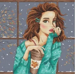 

Snow outside the window Cross stich Kits Homfun Craft Cross Stich Painting Decorations For Home