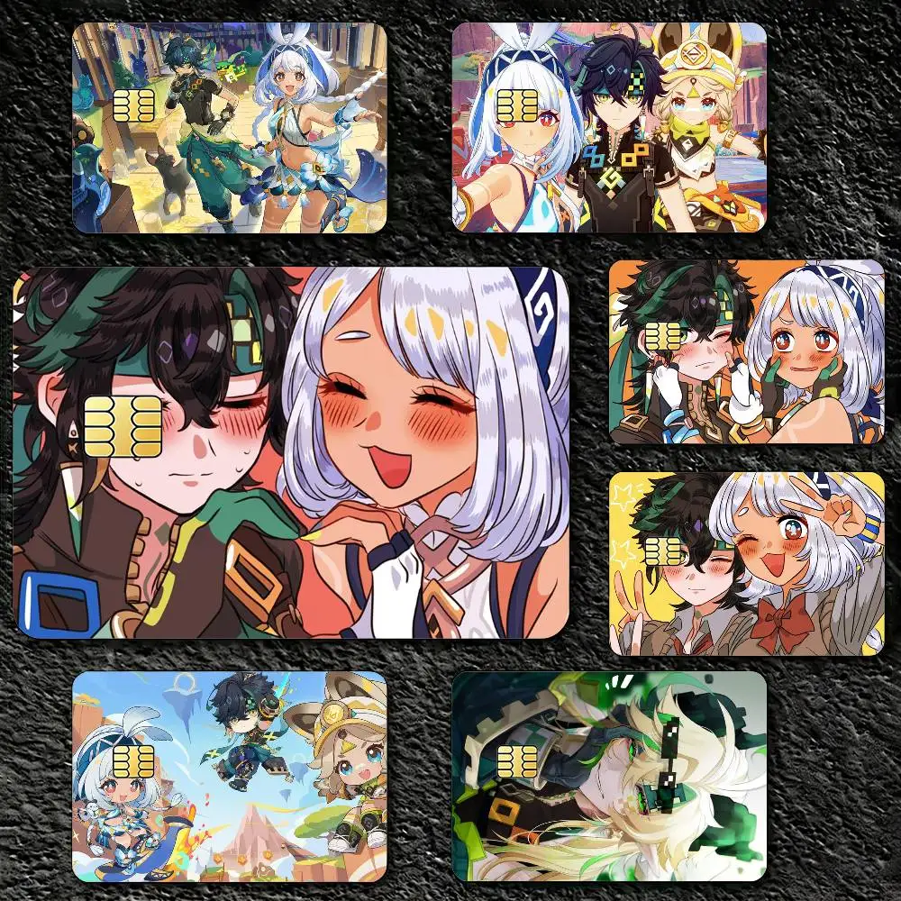

G-Genshin I-Impact K-Kinich M-Mualani Credit Card Skin Stickers For VISA Bank Metro Access Card Protective Film Cover Sticker