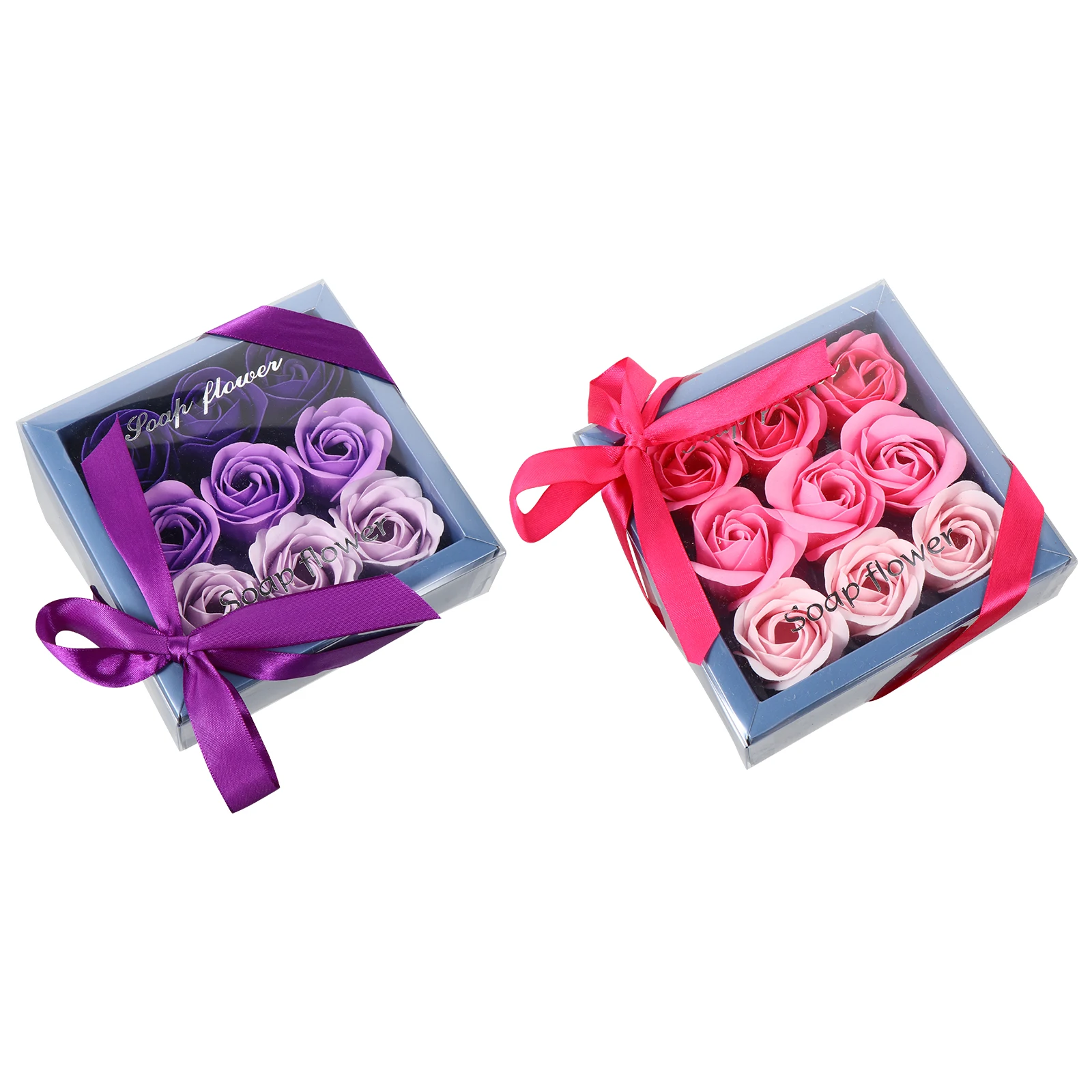 

2 Boxes Decorative Bouquet Present Mini Soap Rose Gift Flowers Soaps for Lover Decoration