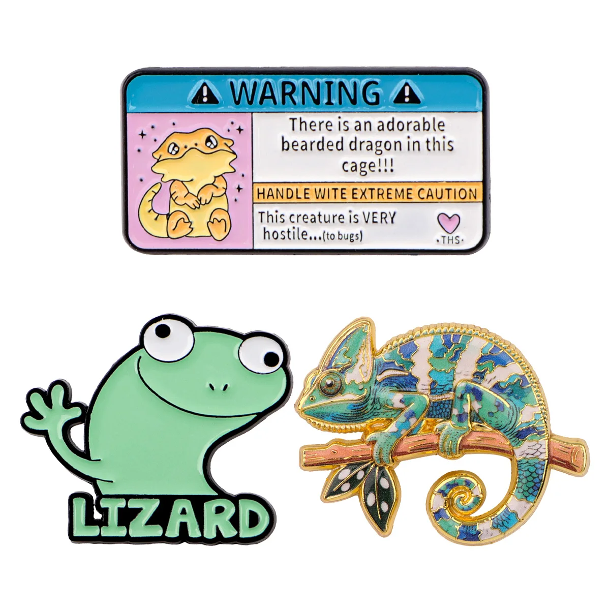 3 unids/set de broches esmaltados de lagarto para reptiles, alfileres de solapa para mujer, insignia en mochila, accesorios de ropa, regalos de joyería de moda