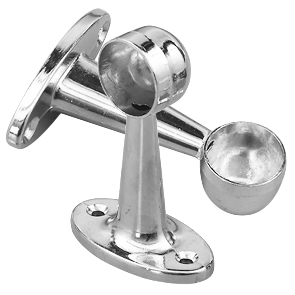 

2Pcs Curtain Rod Brackets Zinc Alloy Sockets Oval Holders Metal Wall Mount Shower Closet Bedroom Living Room Kitchen Study