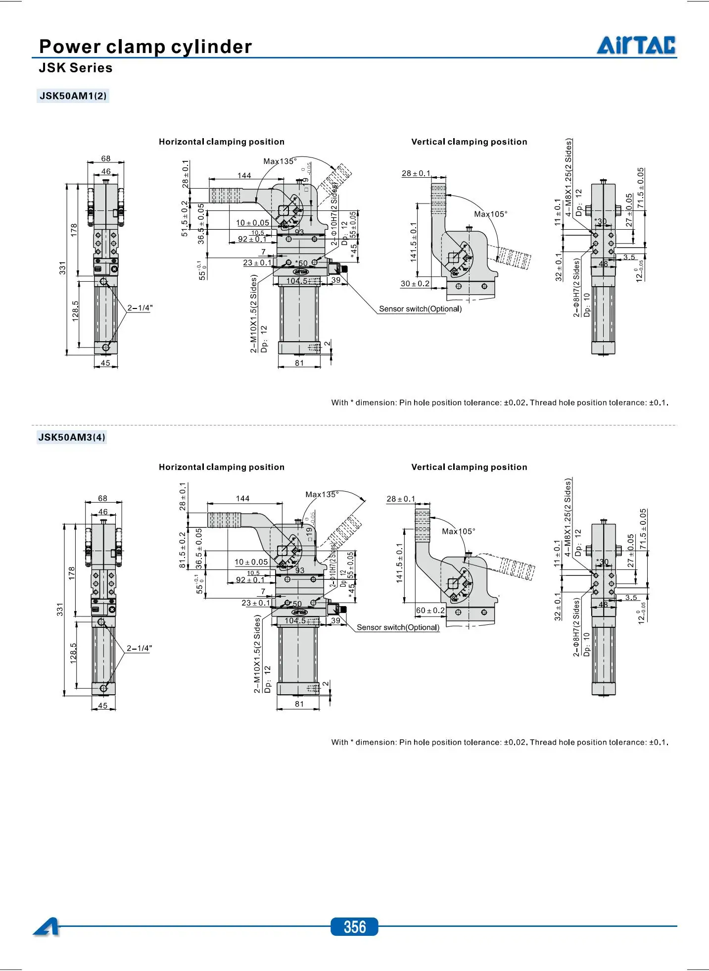 Airtac JSK-Serie Schweißspezial-Klemmvorrichtung Kompletter Kleiner Pneumatikzylinder JSK40/50/63/80 mit Einstellbarem Winkel – Detail 11