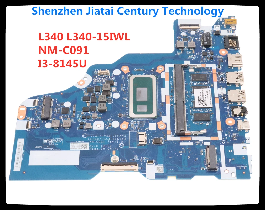 

For lenovo ideapad L340 L340-15IWL 17IWL laptop motherboard 5B20S42159 FV741 FV540 FG5N0 FG540 FG548 GF740 NM-C091 i3-8145U