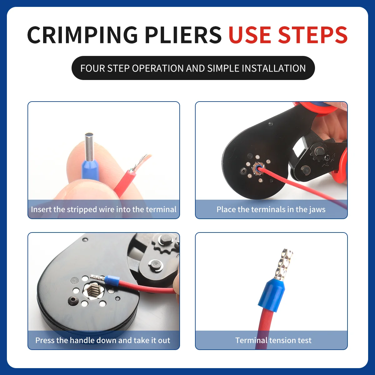 Hexagonal Ferrule Crimping Tool Kit,16-6 Wire Ferrules Crimp Tool-Various Sizes of Terminals,for 28-5 AWG Cable End Sleeves