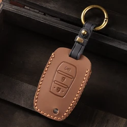 For SsangYong Kyron 2 Sanka Actyon Korando Tivoli Leather Car Flip Key Case Cover Protector Shell Fob Holder Keyless Accessories