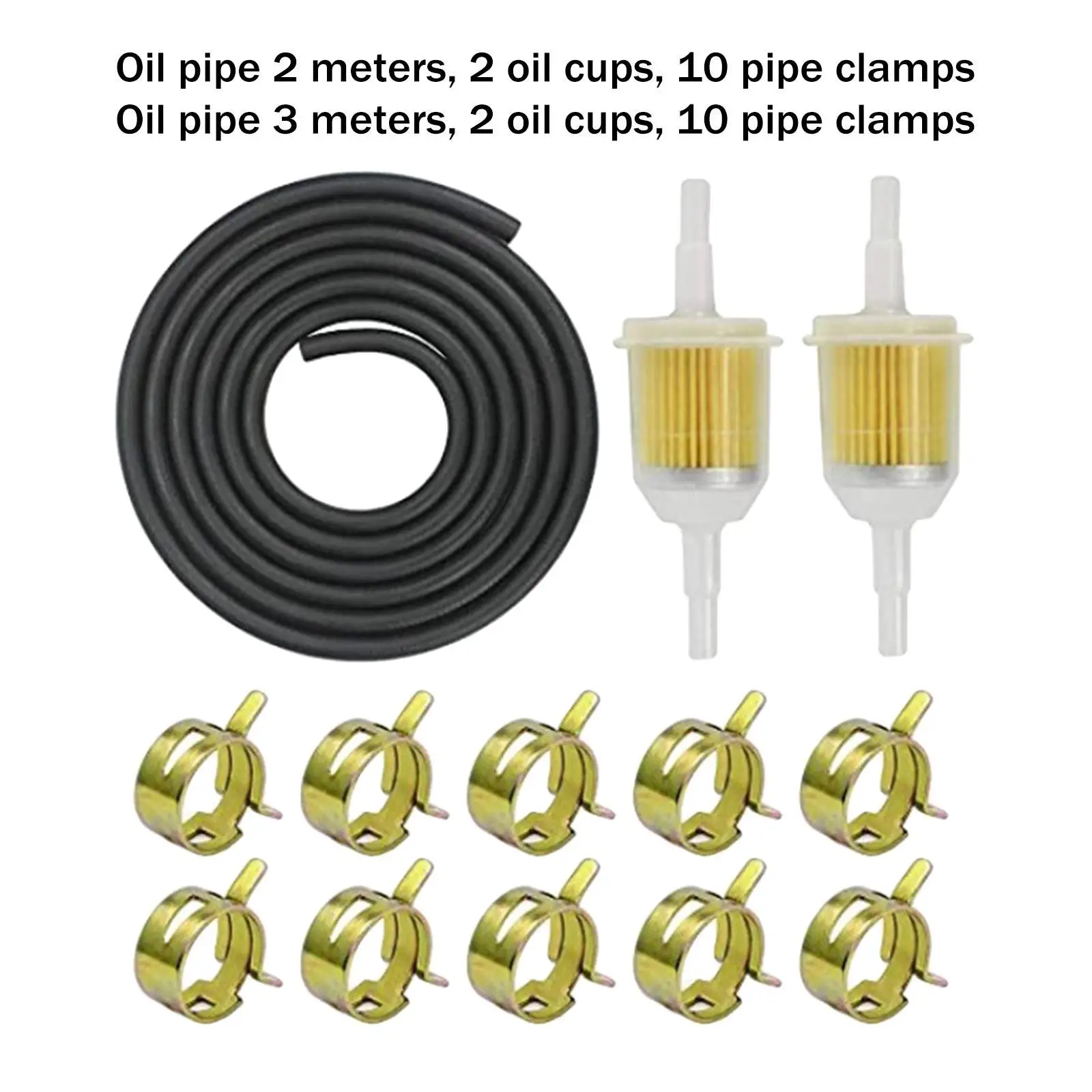 Kraftstoff leitungs schlauchs atz, 2 Stück 8mm s, 10 Klemmen, für Rasenmäher, Motorrad gewicht Maschinen zubehör