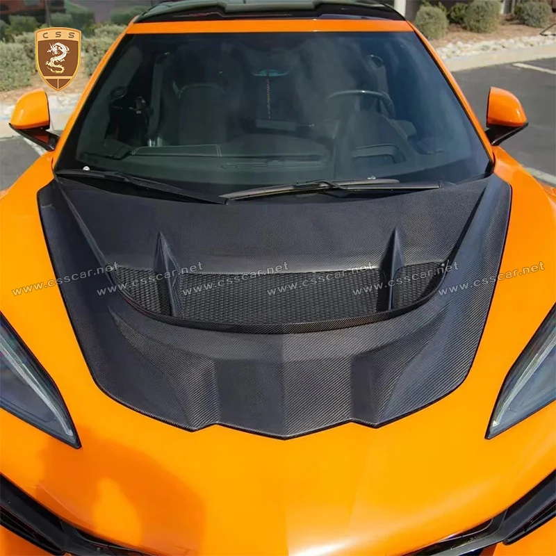 

For Chevrolet Corvette C8 Z06 upgrade ZR1.2 Carbon Fiber Front Bumper Engine Bonnet Air Intake Cover Hood Exterior Accessories