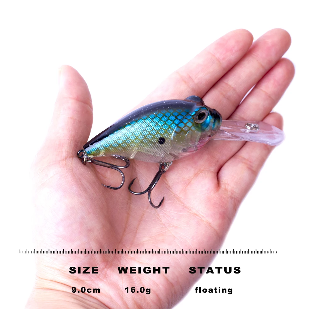 CCLTBA 9cm 16g Deepwater Crankbait Fishing lures Float Rattle Bass Wobble Lure Fishing Tackle