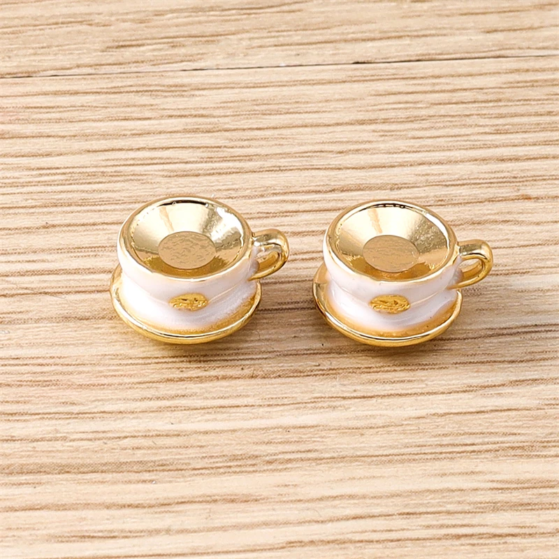 5 Stück Mix süße Lebensmittel Charms Legierung Kuchen Kaffeetasse Brot Charms Anhänger für Schmuckherstellung Tropfen Ohrringe Halsketten DIY Handwerk Geschenk – Detail 16