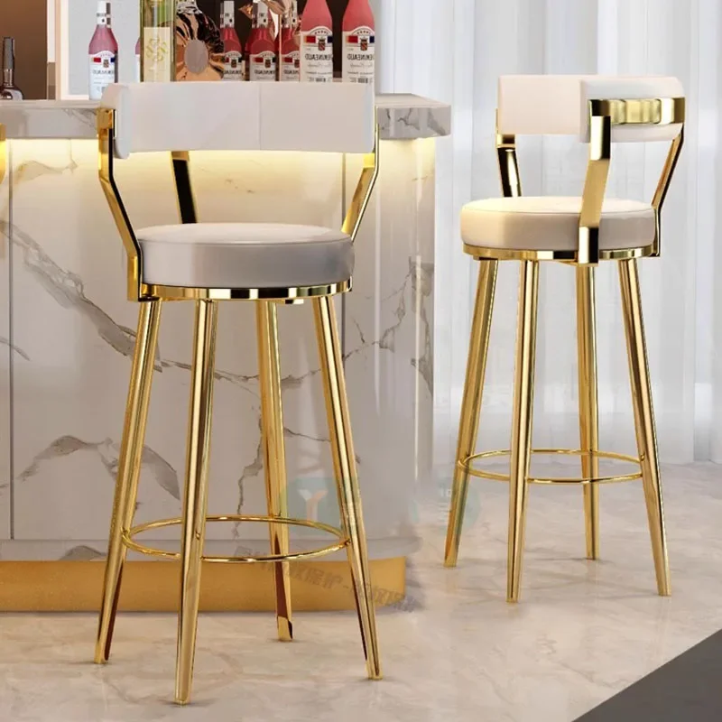 Barstool Vanity เก้าอี้บาร์ห้องครัวหรูหรา Waiting เคาน์เตอร์รอบเก้าอี้บาร์ Make Up Vanity Sillas Para Comedor เฟอร์นิเจอร์ร้านอาหาร