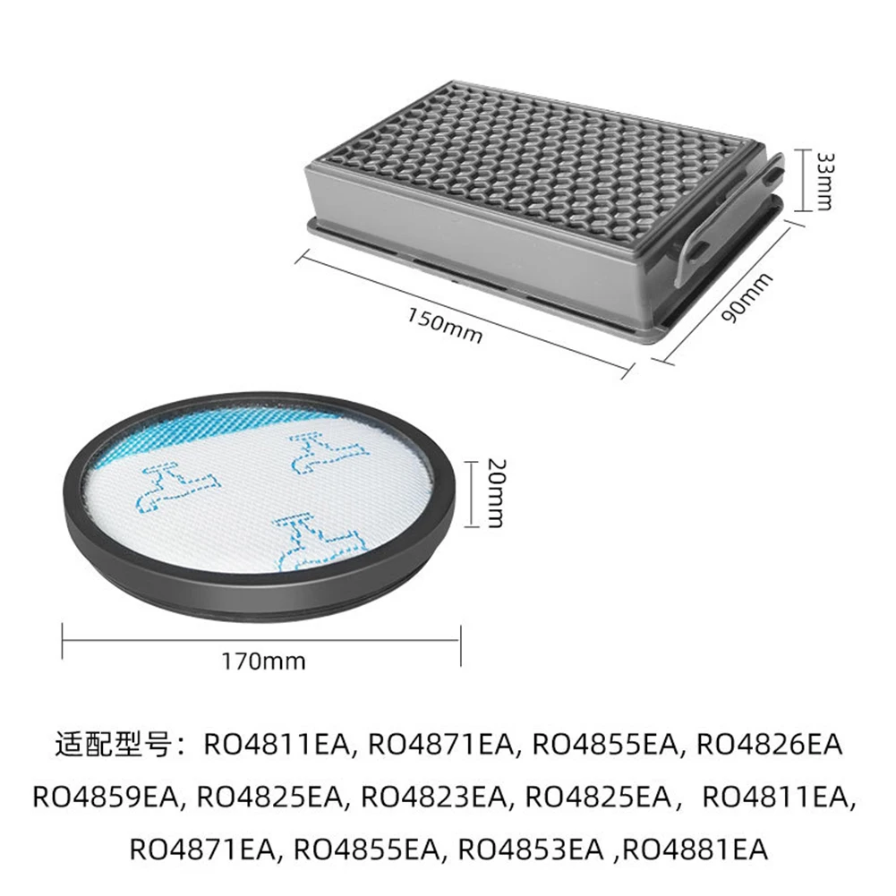 Vacuum Cleaner Motor Protection Filter Set For Rowenta RO4825EA Compact Power XXL RO4825 RO4871 TW48 Exhaust Filter